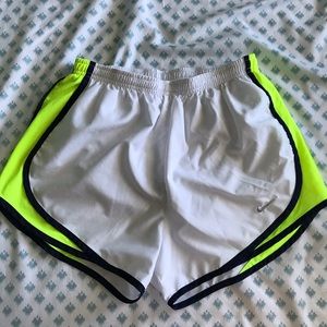 NWOT Nike dri fit white and yellow shorts
